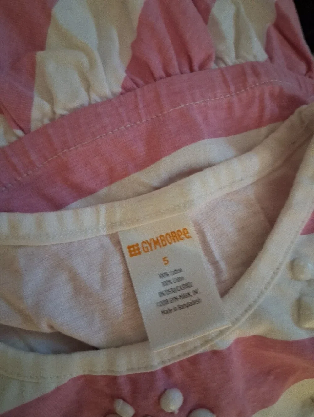 Gymboree Girls Pink And White Jeweled Dress Size 5